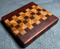 Thumbnail image of 10" x 10" x  1 3/4" End Grain Exotic Wood Cutting Board
