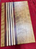 Thumbnail image for 18" x 12" Exotic Wood Charcuterie/Cutting Board - Unique Stripe Pattern