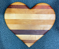 Thumbnail image for 11" x 10" Heart-shaped Exotic Wood Charcuterie Board