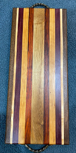 Thumbnail of 24" x 10 Exotic Wood Charcuterie Board with End Handles