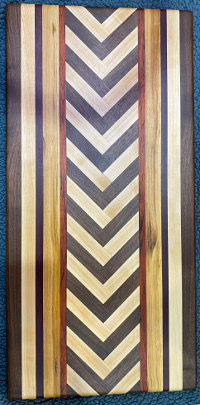 Thumbnail image for 24" x 12" Herringbone Pattern Exotic Wood Charcuterie Board