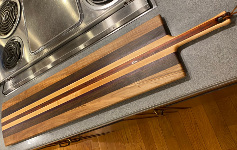 Thumbnail image of Custom 36" x 8" Exotic Wood Charcuterie/Cutting Board with End Handle